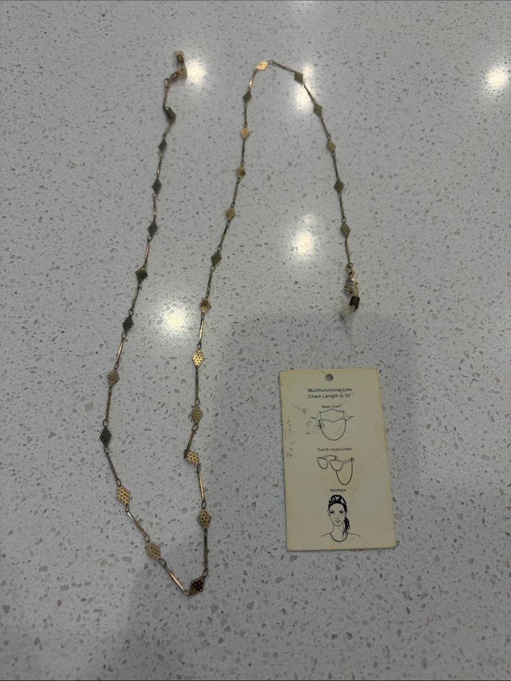 Delicate Gold-Tone Women's Multi-Use Chain length 30”